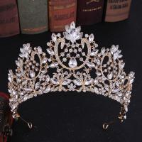 ราคา Elegant Women Hair Crown Crystal Baroque Style Wedding Bride Hair Accessories Tiara Bridal Crowns Rhinestone Crowns Metal Fashion Jewelry Silver Gold Red Green Blue Color (1157376704)