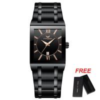 ราคา FNGEEN นาฬิกาผู้ชายอัตโนมัตินาฬิกาแบรนด์หรูกันน้ำสแตนเลสหน้าปัดสี่เหลี่ยมนาฬิกาควอทซ์พร้อมปฏิทินแฟชั่นลำลอง (18900276713)