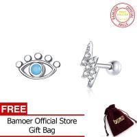 ราคา BAMOER ต่างหูเงินไลท์นิ่งตา925เงินแท้ต่างหูเม็ดกลมดวงตาสีฟ้าของขวัญสำหรับเด็กผู้หญิงเครื่องประดับชั้นดี SCE1007 (6416364942)