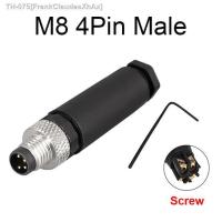 ราคา M8 sensor connector waterproof male female plug straight angle screw threaded coupling 3pin 4pin (19916674127)