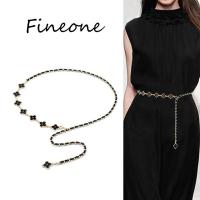 ราคา ห่วงโซ่เอวบางสายรัดข้อมือโลหะดอกไม้สองด้านดีไซน์หรูหรากำไลข้อมือสตรีเข็มขัดประดับ Gaun Modis (21973337546)