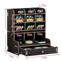 ราคา ที่ใส่ดินสอ ที่จัดระเบียบโต๊ะไม้พร้อมลิ้นชัก 12ช่อง ที่กล่องจัดเก็บปากกา ที่จัดระเบียบอุปกรณ์ศิลปะ เดสก์ท็อป (21983464269)