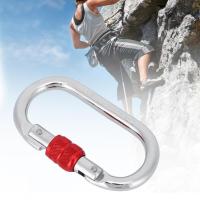 ราคา หัวเข็มขัดนิรภัยแบบกลม Carabiner ตัวล็อคเหล็กรูปตัว O แบริ่งรับน้ำหนักสูงสำหรับล็อคหลักสำหรับปีนเขา (17244411990)