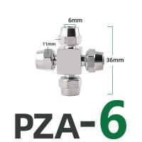 ราคา Pneumatic joint pipe joint gas pipe hose quick tightening joint PZA4 6 8 10 12 four way joint PTFE pipe join (18320831619)