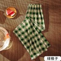 ราคา กางเกงลายสก็อต สไตล์เกาหลี กางเกงขายาวผู้หญิงเอวสูงโอเวอร์ไซต์ทรงกระบอกเอวยางยืด ผ้าบางเบา ผ้านิ่มมาก ใส่สบาย ไม่ร้อน ราคาสุดคุ้ม (19843628909)