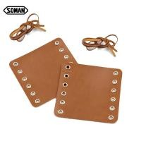 ราคา Dorway Motors IN stock 2 Pieces Leather Motorcycle Hand Grip Covers Comfortable Handlebar Wraps Adjustable Lacing Straps Design Motorbikes Scooters Throttle Grip Covers Protection Modification Accesso