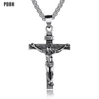 ราคา PDBH Fashion Store สร้อยคอลูกปัดจี้ไม้กางเขนสำหรับผู้ชายจี้เงินพระเยชูเหล็กสแตนเลสไม้กางเขน (18960225131)