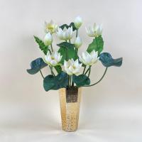 ราคา ดอกไม้ประดับห้องพระ แจกันดอกบัวปลอมขนาดใหญ่ ดอกบัวบูชาพระ (21956445995)