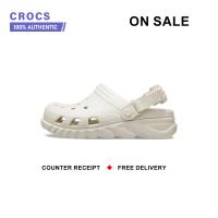 ราคา Authentic Crocs Duet Max Clog White Sports Sandals 208776 160 Shopping Mall Same Style (21860078211)