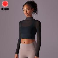 ราคา Nessaj เสื้อโยคะแขนยาวสำหรับผู้หญิงเสื้อชุดชั้นในสำหรับเล่นกีฬาตาข่ายสปอร์ตบรามีแผ่นอกเซ็กซี่บราทรงสปอร์ตดัน (21653898893)