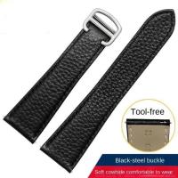 ราคา Genuine Leather Watch Strap for Cartier Tank London Solo Lychee textured cowhide Watchband Men Women band 17 20 22 23 24 25mm (19253587382)