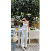 ราคา JINA SET ชุดเซตเสื้อ กางเกง ผ้าฝ้ายผสมลินิน เสื้อแต่งย่นช่วงอกด้าน (22089888014)