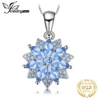 ราคา JewelryPalace Flower 1 2ct Created Blue Spinel 925 Sterling Silver Pendant Necklace for Woman Fashion Gift Fine Jewelry No Chain (21510397145)