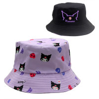 ราคา IQANGEL Kuromi พิมพ์หมวกชาวประมง การ์ตูนอะนิเมะ Sanrio ปักสองด้านสวมหมวก Sun Cap หม้อ (21739546861)