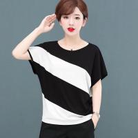 ราคา เสื้อยืดผู้หญิงแขนขนาดใหญ่สั้นเสื้อคลุมหน้าท้องทรงหลวมฉบับภาษาเกาหลีกระชับสัดส่วนเสื้อแม่ปีกค้างคาว (21383371253)