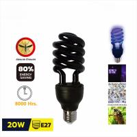 ราคา พร้อมส่ง หลอดไฟดักแมลง แบล็คไลท์ หลอดไฟล่อแมลง ไฟแสงสีม่วง Black Light 20W ขั้วE27 45WDC12v (21666806551)