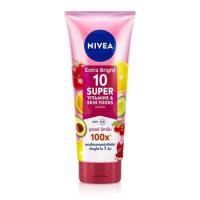 ราคา NIVEA Extra Bright 10 Super Vitamins Skin Foods Body Serum 180ml 320ml (20702709975)