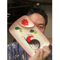 ราคา จานตราไก่ เกี๊ยวซ่าไก่ ขนาด 9 นิ้ว จานออเดิร์ฟ มีช่องใส่น้ำจิ้ม ใสของทอด (21755727644)