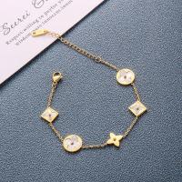 ราคา Lucky Clover ชุบเหล็กไทเทเนียม18K Gelang Rose Gold สไตล์ยุโรปและอเมริกันเครื่องประดับข้อมือเปลือกแฟชั่นเด็กผู้หญิง (20907887091)