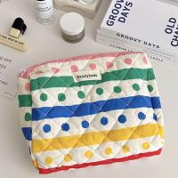 ราคา กระเป๋าเครื่องสำอางความจุขนาดใหญ่ที่จัดระเบียบเครื่องสำอางผู้หญิงจากผ้าฝ้ายกระเป๋าใส่เครื่องสำอางค์ลายจุด JETANS ดินสอแบบพกพา (21812163630)