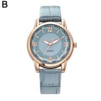 ราคา สายหนัง PU นาฬิกาควอตซ์โลหะนาฬิกาข้อมือสตรีแบบลำลองหนาสองชั้นนาฬิกาข้อมือผู้หญิงหน้าปัดแบบเรียบ A4B4 (21028004407)