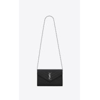 ราคา YSL YvesSaintlaurent CASSANDRE SAINT LAURENT MATELASSÉ CHAIN WALLET IN GRAIN DE POUDRE EMBOSSED LEATHER (21228222187)