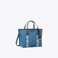 ราคา TORY BURCH PERRY Small Denim Handheld Tote Bag 154619 (21739156479)