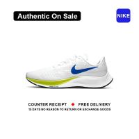 ราคา ใหม่และแท้ Nike Zoom Pegasus 37 White Blue รองเท้ากีฬา BQ9646 102 รับประกัน 1 ปี (21616114604)