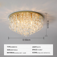 ราคา SUNMEIYI โคมไฟคริสตัล LED สีทองสไตล์โมเดิร์นโคมไฟคริสตัลติดเพดานสำหรับห้องนอนห้องนั่งเล่นห้องครัว (14617944008)