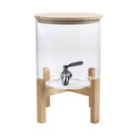 ราคา โถจ่ายน้ำหวาน โหลแก้วจ่ายน้ำ โถแก้วจ่ายน้ำหวานมินิมอล โถแก้วจ่ายน้ำมีก็อกพร้อมฐานตั้งไม้ ขนาด 5 ลิตร (21437370663)