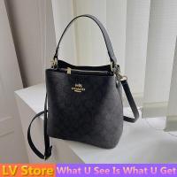ราคา Top Grade Coach Women Sling Bag Bucket Bag for Women on Sale Authentic Original 2022 New Korean Fashion Large Capacity Leather Handbag Clutch Bag zipper Purse Cross Body Shoulder Bag Shopping Bag Tra