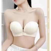ราคา เสื้อชั้นในเกาะอกแฟชั่นสตรี บราไร้โครงตะขอหน้า มีฟองทรงรูปมือดันทรงในตัว เกาะอกไร้สาย กันลื่นใส่สบาย รุ่น NY190 2 (21067633757)