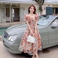 ราคา เดรสผ้าโปร่งบางลายดอกไม้สีชมพูสุดสวยงามเดรสยาวผ้าชีฟองแขนชุดเดรสเจ้าหญิงฟูฟ่องแต่งระบายแฟชั่นฝรั่งเศสใหม่2024ฤดูร้อน (21475390215)