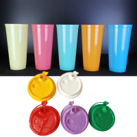 ราคา แก้ว 22 oz pp แข็ง สีพาทเทล ผิวเรียบ พร้อมฝา 2 in 1 คละสี รหัส K 22 k 90 (21560336845)