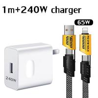 ราคา Kinkong 240W หัวชาร์จ สายชาร์จเร็ว 4in1 65W 100W รองรับ PD และ USB Fast Charge เครื่องชาร์จสำ สายชาติเร็ว type c หรับ iP 15 14 13 12 11 Pro Max Mini iPad Xiaomi Oppo โทรศัพท์ Android ชาร์จ (2211808680