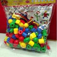 ราคา ของเล่นร้อยเชือกลูกปัดเม็ดใหญ่ ร้อยเชือกลูกปัดเม็ดใหญ่ จับถนัดมือพร้อมเชือก4เส้น ร้อยเชือก (19535304363)