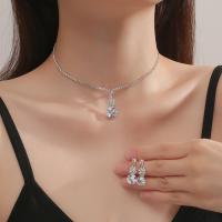 ราคา 3PCS Elegant Rhinestone Necklace And Earrings Set For Women Bridal Wedding Prom Jewelry Set (22092444979)