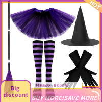 ราคา Lowest price Qearl ชุดเครื่องแต่งกายแม่มดฮาโลวีนรวมถึงถุงมือหมวกแม่มดสีดำ (20429339346)
