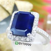 ราคา แหวนไพลิน แหวนเงินแท้ ชุบทองคำขาว พลอยไพลินแท้ YTG 3177 (17430013190)