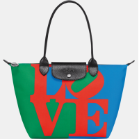 ราคา 100 Genuine longchamp Le Pliage x Robert Indiana Cross Body Shoulder Bags Shopping bag waterproof Canvas Fashion Casual Womens Tote bag handbag L2605BBA545 Red color (21302130738)