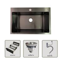 ราคา ซิงค์ ซิงค์ล้างจาน อ่างล้างจานสแตนเลส ซิงค์ดำหลุม ซิงค์สแตนเลส Kitchen sink stainless steelBlack sink (21615543225)