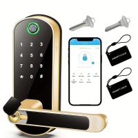 ราคา Smart Fingerprint Door Lock App Remote Control Keyless WIFI Digital Touchscreen Lock NFC IP67 Waterproof with 2 IC Cards (21844673621)