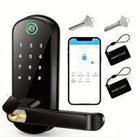 ราคา Smart Fingerprint Door Lock App Remote Control Keyless WIFI Digital Touchscreen Lock NFC IP67 Waterproof with 2 IC Cards (21844673619)