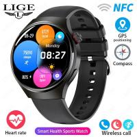 ราคา LIGE 360 AMOLED นาฬิกาจอ HD นาฬิกา ผู้ชาย NFC บลูทูธเข็มทิศกีฬาอัตราการเต้นหัวใจสายรัดข้อมือฟิตเนสความดันโลหิตกันน้ำธุรกิจ GT4 กล่อง (21816886188)