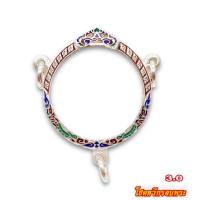 ราคา กรอบพระเงินแท้ 95 กรอบเงินหัวสิงห์ลงยาลายสุโขทัย ทรงกลม3ห่วง ขนาด 3 0 ซม (19576189933)