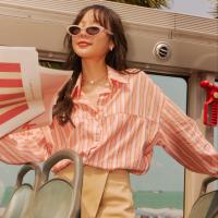 ราคา lookbooklookbook tommy cantaloupe stripe เสื้อเชิ้ต สีส้ม ลายทาง (22052040531)