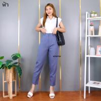 ราคา 8801 กางเกง 8 ส่วน ทรงสแล็ค S 3XL กระบอกเล็ก ผ้าเปเป้ เอวสูง (18277734150)