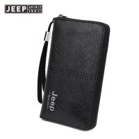 ราคา JEEP SPIRIT แฟชั่นธุรกิจกระเป๋าเงินแบบหนีบกระเป๋าคลัทช์มีซิปของผู้ชายความจุมาก (19721146147)