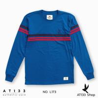 ราคา เสื้อยืดแขนยาวคาดแถบ 3 สี ปักนก L17 (6290752137)