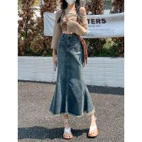 ราคา กระโปรงยีนส์ กระโปรงยีนส์เอวสูง กระโปรงยีนส์ยาว กระโปรงยีนส์หางปลา ทรงสวย กระเป๋าตรง ทรงหางปลา เนื้อผ้ายืดได้ ปลายรุ่ย โชว์หุ่นสวยๆ สียีนส์วินเทจ 00368 (22097382156)